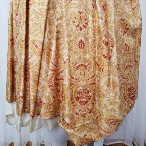 Vintage  B. Altman poof dress tulle layered yellow gold red floral square neck - Picture 11 of 16